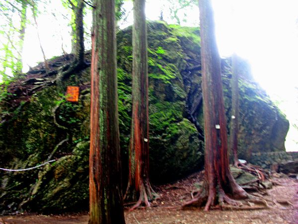 登山道側からの天狗岩