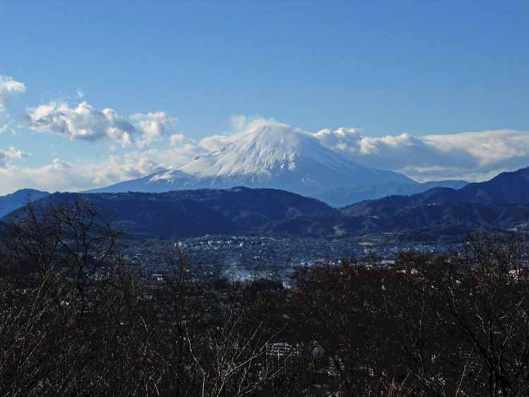 弘法山公園の権現山展望台から富士山