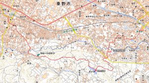 秦野駅～白笹稲荷～震生湖～栃窪～渋沢駅のGPS軌跡