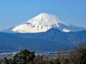 天気がよく昼過ぎても富士山がくっきり
