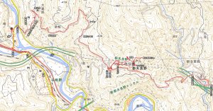 都夫良野入口～つぶらの公園～奥山家道～川西橋～谷峨駅のGPS軌跡
